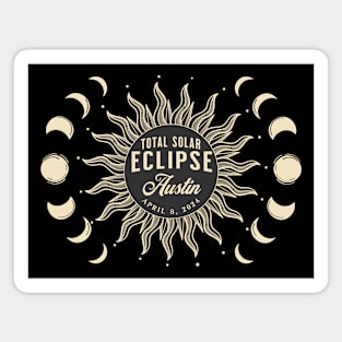 Total Solar Eclipse USA April 2024 Austin Texas Magnet